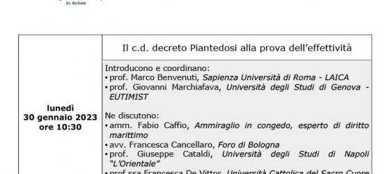 Locandina seminario a distanza lunedì 30 gennaio 2023, ore 10:30