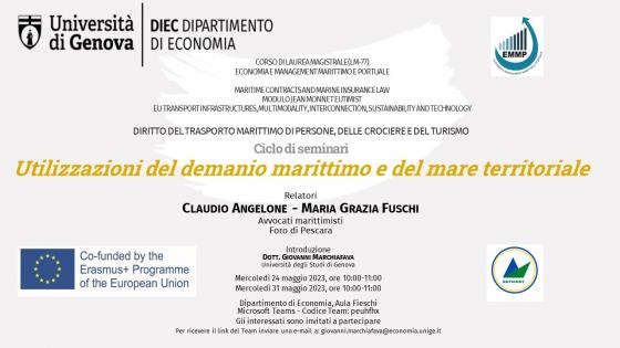 Locandina ciclo seminario "Utilizzazioni del demanio marittimo e del mare territoriale"