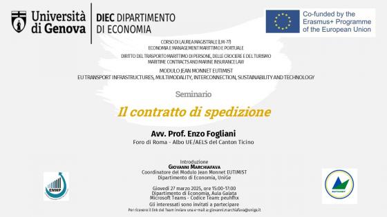 Locandina seminario 27/03/2025 - Il contratto di spedizione