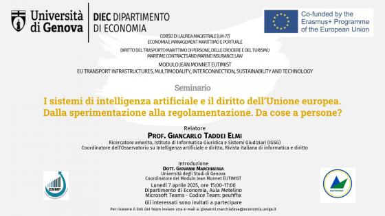 Locandina seminario 7 aprile 2025 - Prof. Giancarlo Taddei Elmi